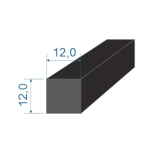 0539012 Pryžový profil 12x12mm NBR 60°Sh čtvercový Akční Nabídka